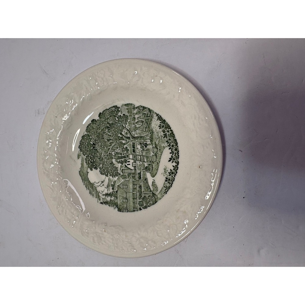 Homer Laughlin Pastoral Green Transferware Bread & Butter Plate G 56 N 6 Vintage
